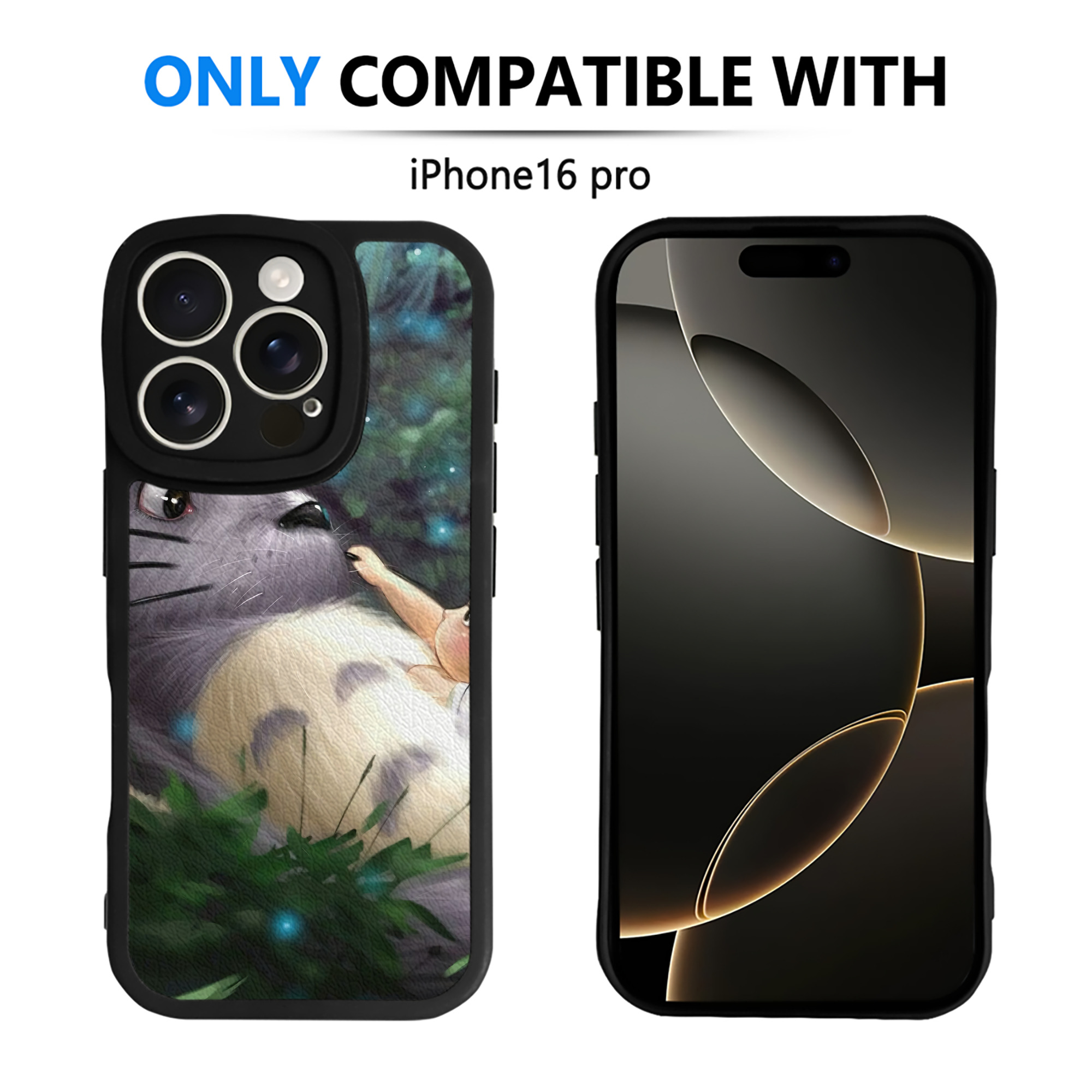 （画像用） となりのトトロ 草壁メイ 草壁サツキ My Neighbor Totoro Satsuki Kusakabe Mei Kusakabe 【iPhone 16シリーズ対応】シリコンスマホケース（レザー調） 材質：シリコン